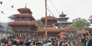 आज भाद्र २८ गते इन्द्रध्वजाको लीङ्गो उठाउन रूख काटिने साईत जुर्यो