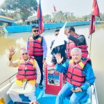 एमाले अध्यक्ष ओलीद्धारा ईन्द्रेणी तालमा मोटरबोटमा सयर