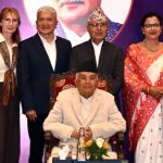 राष्ट्रपति पौडेलद्वारा डा. रामकण्ठ माकजू र रामेशवर खनाल ‘हेमबहादुर मल्ल’ सम्मानद्वारा सम्मानित